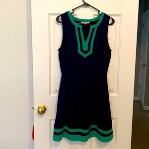 41 Hawthorn Medium Navy and Green Sleeveless Dress